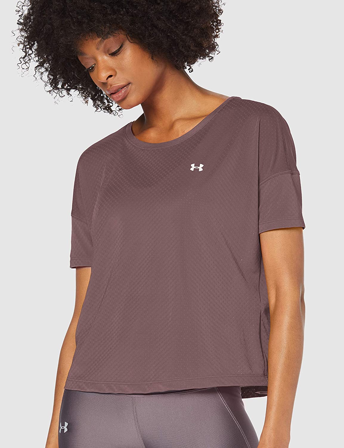 Under Armour Women's Relaxed Mesh T-Shirt Gray Size XL