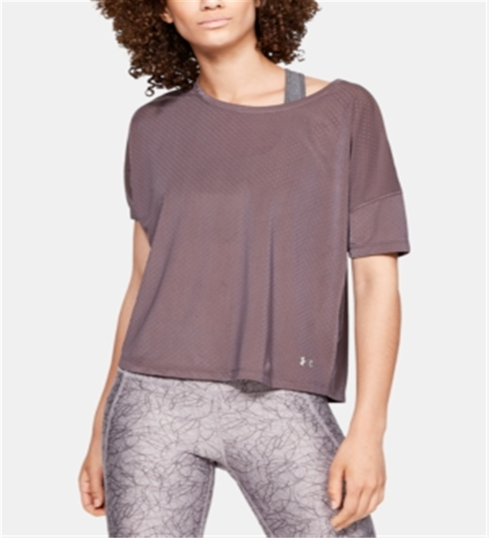 Under Armour Women's Relaxed Mesh T-Shirt Gray Size XL
