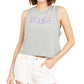 Levi's Women's  Printed Sleeveless Crew Neck Tank Top  Gray Size Medium