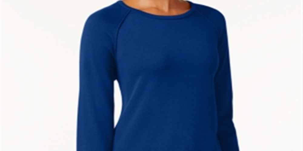 Karen Scott Women's Cotton Sweater  Bright Blue Size Small