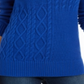 Charter Club Women's Petite Envelope-Neck Cable-Kni Modern Blue Size PM
