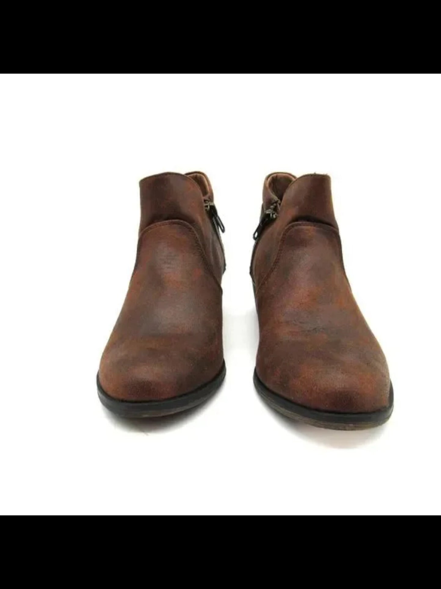 American Rag Women's Padded Comfort Abby Round Toe Block Heel Booties Brown Size 7.5 M