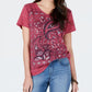 Style & Co Women's  Blend Short Sleeve V Neck T-Shirt Pink Size XS