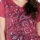 Style & Co Women's  Blend Short Sleeve V Neck T-Shirt Pink Size XS