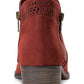 American Rag Women's Perforated Abby Round Toe Block Heel Booties Reb Size 6 M