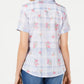 Karen Scott Women's  Floral Cuffed Button up Top Blue Size Petite S