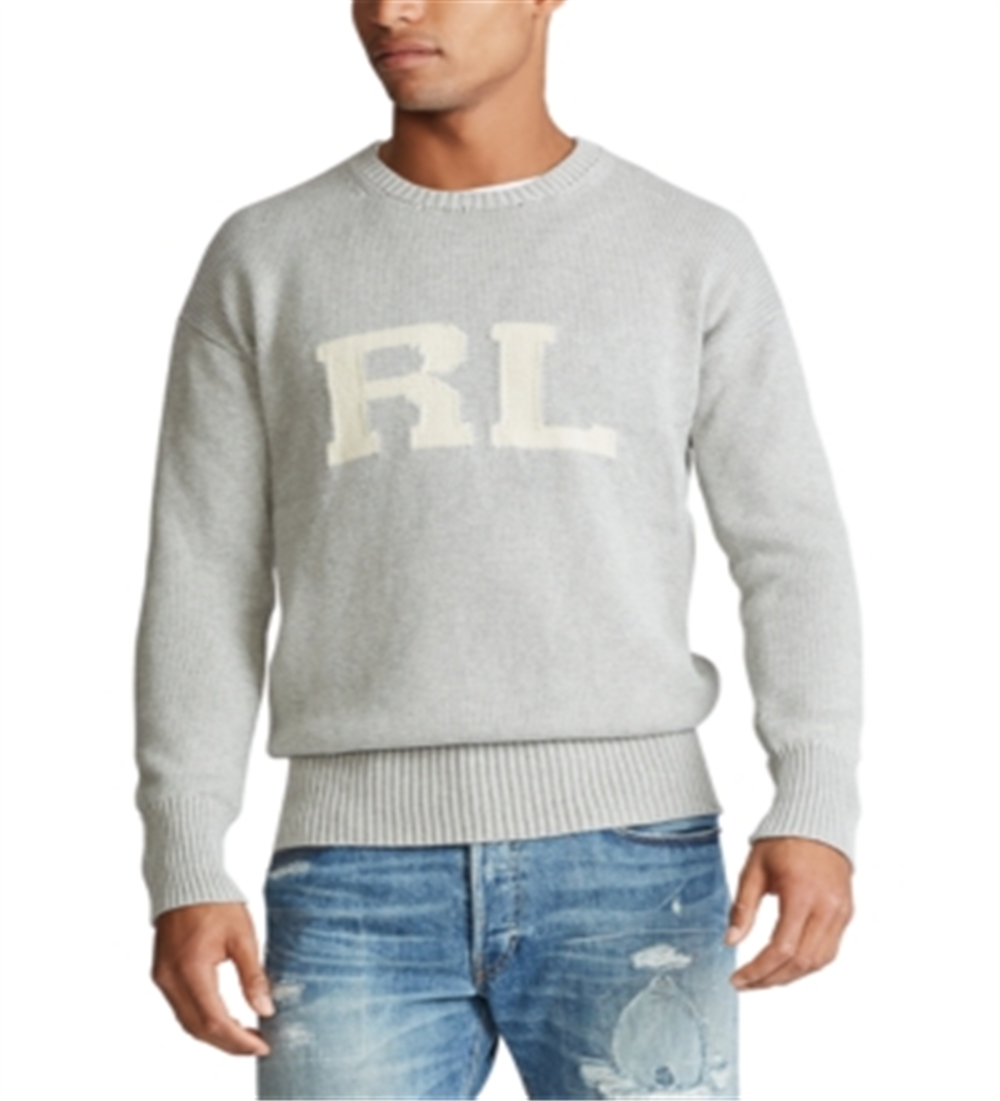 Polo Ralph Lauren Men's Rl Cotton Sweater - Andover Heather Gray Size XL