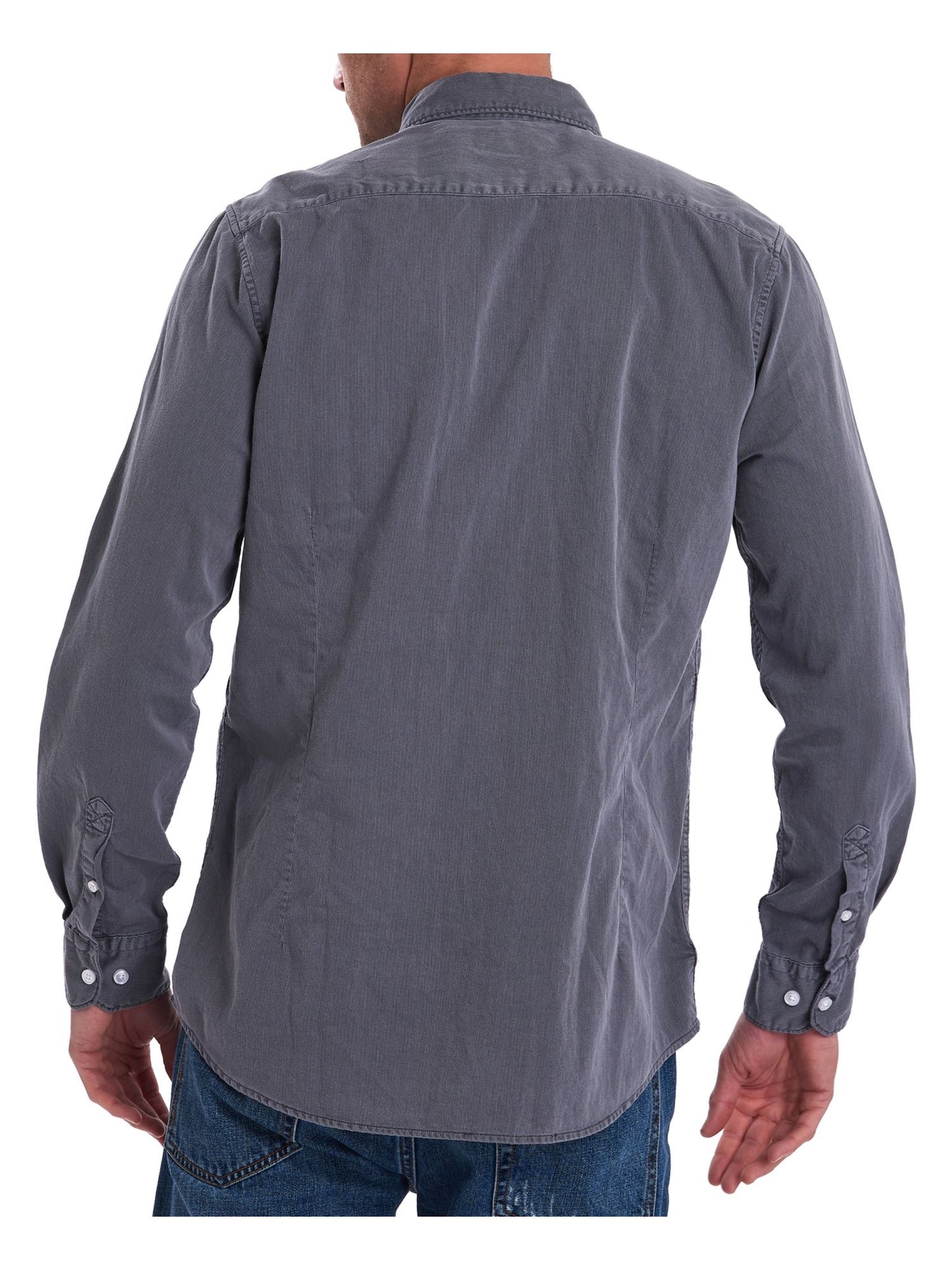 BARBOUR Men's  Logo Graphic Collared Work Dress Shirt Black Size XXL