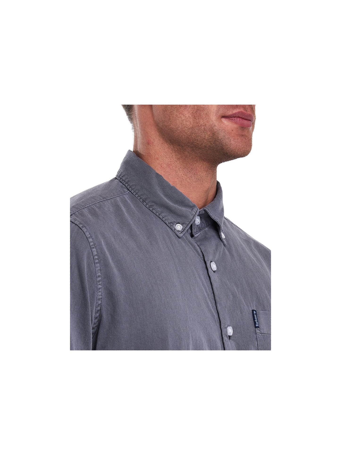 BARBOUR Men's  Logo Graphic Collared Work Dress Shirt Black Size XXL