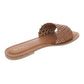 XOXO Women's Rachad Faux Leather Slide Flat Sandals Tan Size 7M