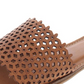 XOXO Women's Rachad Faux Leather Slide Flat Sandals Tan Size 7M