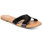 Material Girl Women's Cushioned Acelina Round Toe Slip on Slide Sandals Black Size 6.5 M