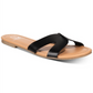 Material Girl Women's Cushioned Acelina Round Toe Slip on Slide Sandals Black Size 6.5 M