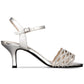 Caparros Women's Quirin Suede Open Toe Special Occasion Ankle Strap Sandals Silver Size 9 M