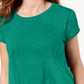 स्टाइल एंड कंपनी वीमेन हैंडकरचीफ-हेम टी-शर्ट ग्रीन साइज़ स्मॉल