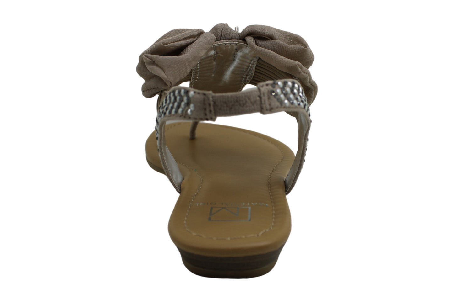 Material Girl Women's Swan3 Fabric Split Toe Casual Slingback Sandals Gray Size 7 M