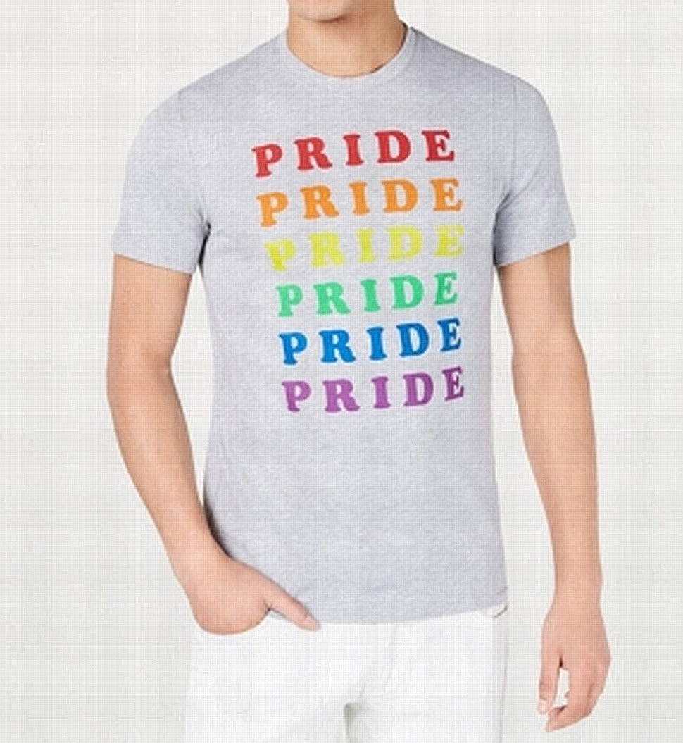 INC Unisex Rainbow Pride Graphic T-Shirt Benefiting the Trevor Project Gray Size Medium