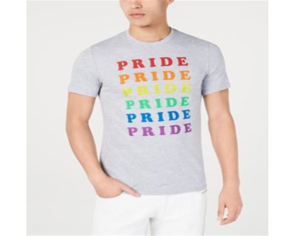 INC Unisex Rainbow Pride Graphic T-Shirt Benefiting the Trevor Project Gray Size Medium