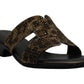 Karen Scott Women's Open Toe Casual Slide Sandals Brown Size 6M