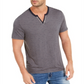 INC Men's Striped Split-Neck T-Shirt  Blue Size Small