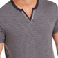 INC Men's Striped Split-Neck T-Shirt  Blue Size Small