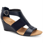 Alfani Women's Pearcee Leather Open Toe Casual Platform Sandals Navy  Size 7.5M