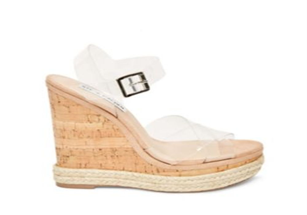 Steve Madden Women's Maven Clear Sandel Beige Size 9.5