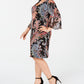 Connected Apparel Women's Dress Plus Paisley Bell-Sleeve Black Size 20W
