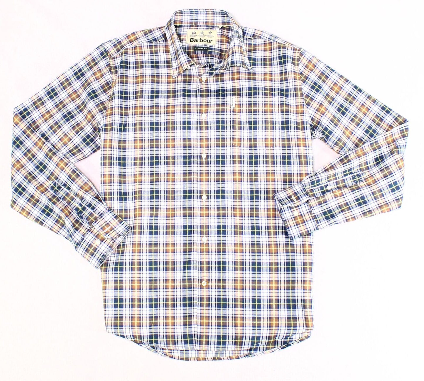 Barbour Men's Lund Thermo-tech Lund Plaid Shirt Brown Size XXL
