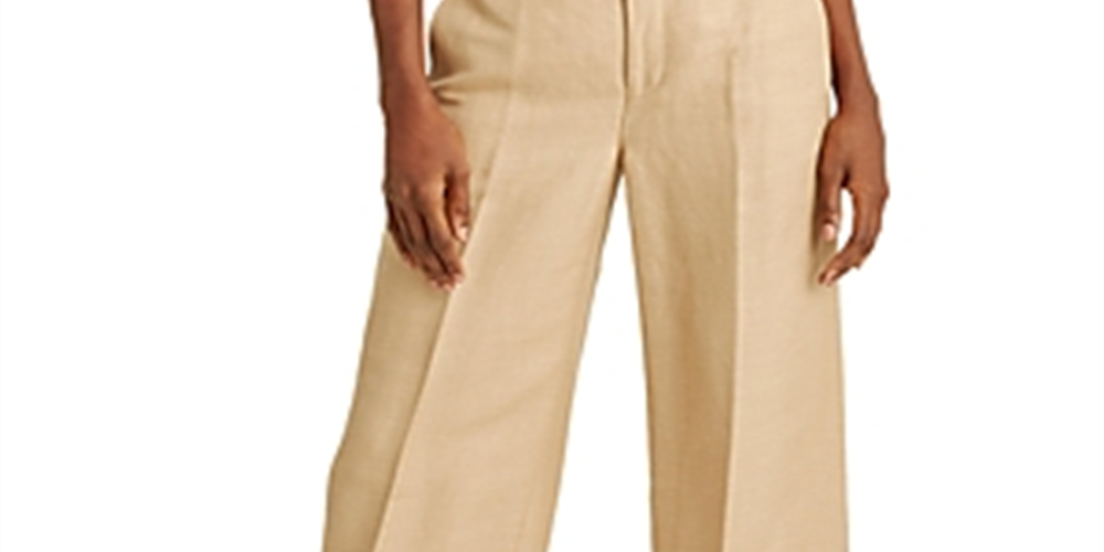 Lauren Ralph Lauren Women's High-Rise Wide-Leg Pants Brown Size 12