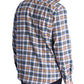 Barbour Men's Windowpane Plaid Long Sleeve Classic Fit Button Down Casual Shirt Blue Multi Size XL