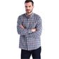 BARBOUR Men's Windowpane Plaid Long Sleeve Classic Fit Button Down Casual Shirt Blue Multi Size XL