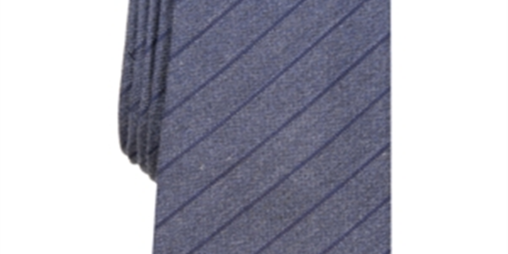 Alfani Men's Prime Striped Skinny Slim Silk Neck Tie Blue Size Regular