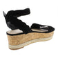 Marc Fisher Women's Faitful Suede Cork Wedge Sandals Black Size 10 M