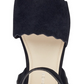 Marc Fisher Women's Faitful Suede Cork Wedge Sandals Black Size 10 M
