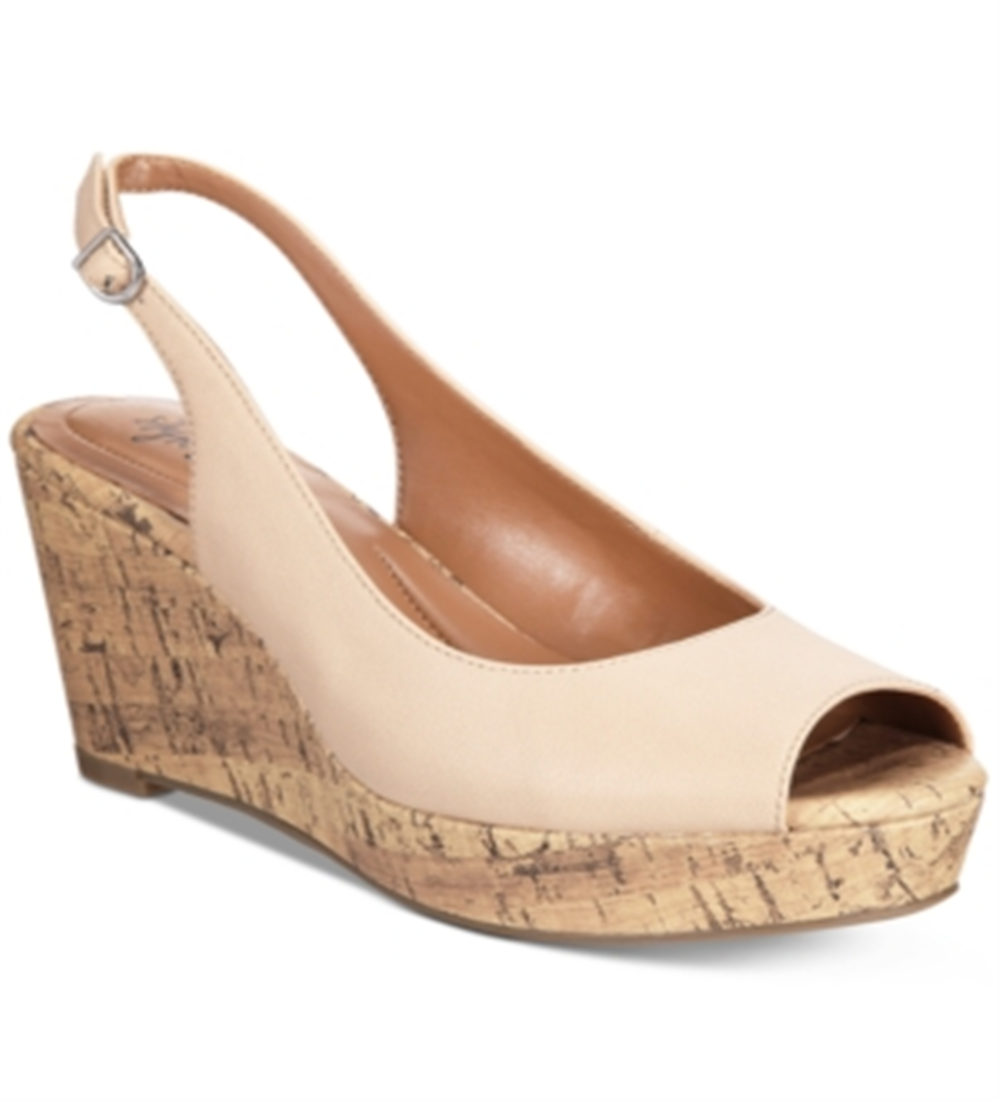 Style & Co Women's Sondire Peep Toe Casual Slingback Sandals Brown  Size -10.5 M