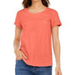 Style & Co Women's  Pocketed Cuffed T-Shirt Casual Top Orange Size XL