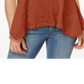 Style & Co Women's Handkerchief-Hem T-Shirt  Orange Size XL