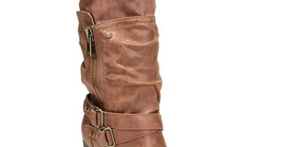 Carlos By Carlos Santana Women's Layered Crisscross Strap Cushioned Buckle Accent Paisley Pointed Toe Block Heel Zip up Heeled Boots Brown Size 10 M