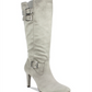 Rialto Women's Cahoon Buckle Dress Boots Light Grey Size 6.5 M