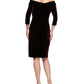 Alex Evenings Women's 3/4 Sleeve Knee Length Sheath Dress Red Size 8