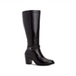 Giani Bernini Womens Rozario Leather Almond Toe Knee High, Black, Size 9