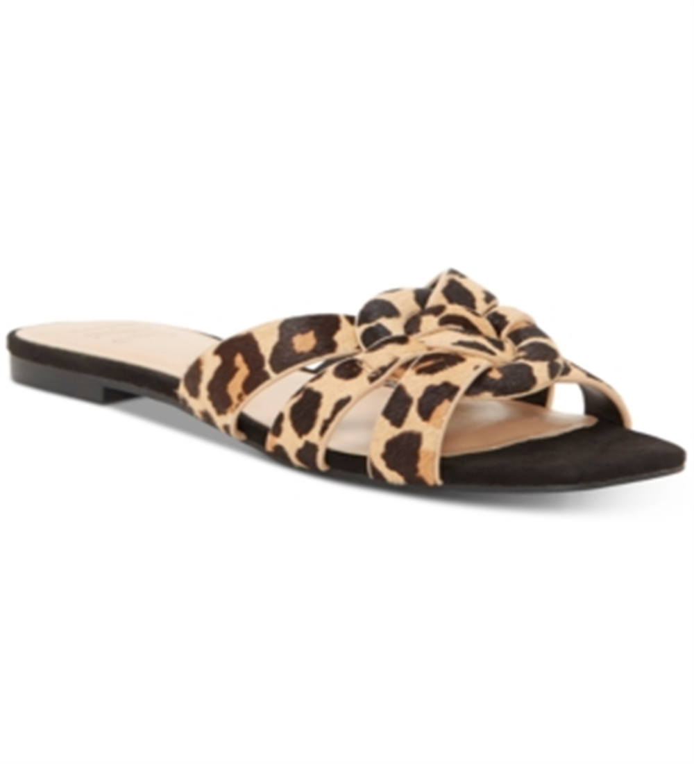 INC International Concepts Women's GARGI Leather Open Toe Brown Size 6.5 M
