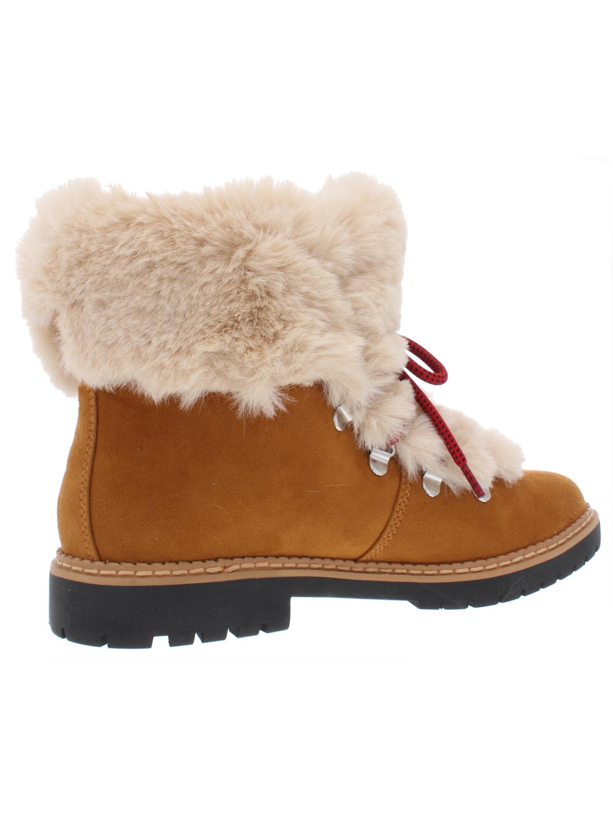 INC Women's Pravale Faux Fur Lace-up Winter Boots Brown Size 6.5 M