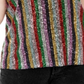 INC Women's Plus Sequin Striped Halter Top Black Size -3X