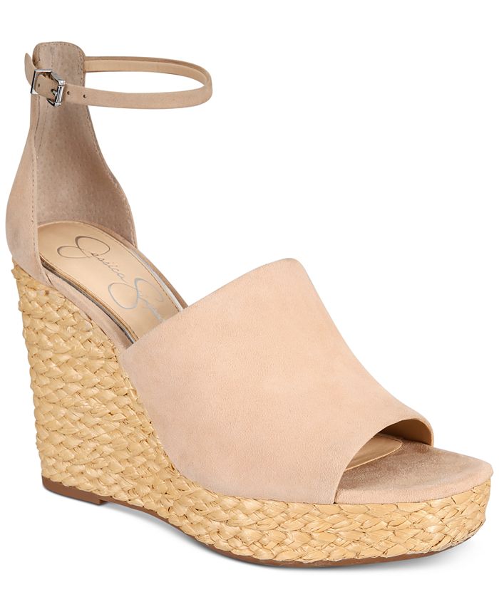 Jessica Simpson Women's Suella Fabric Peep Toe Casual Ankle Brown Size -6.5M
