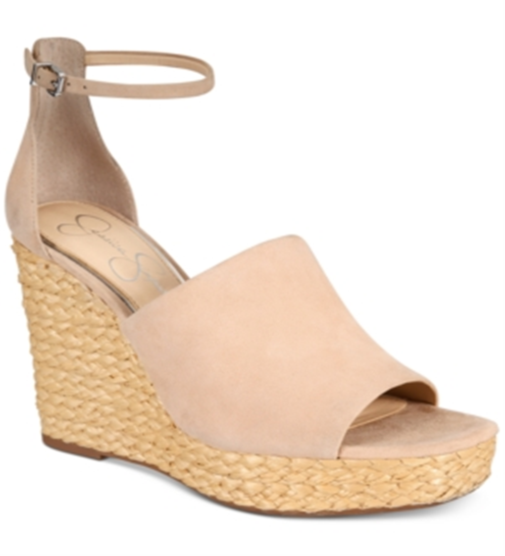 Jessica Simpson Women's Suella Fabric Peep Toe Casual Ankle Brown Size -6.5M