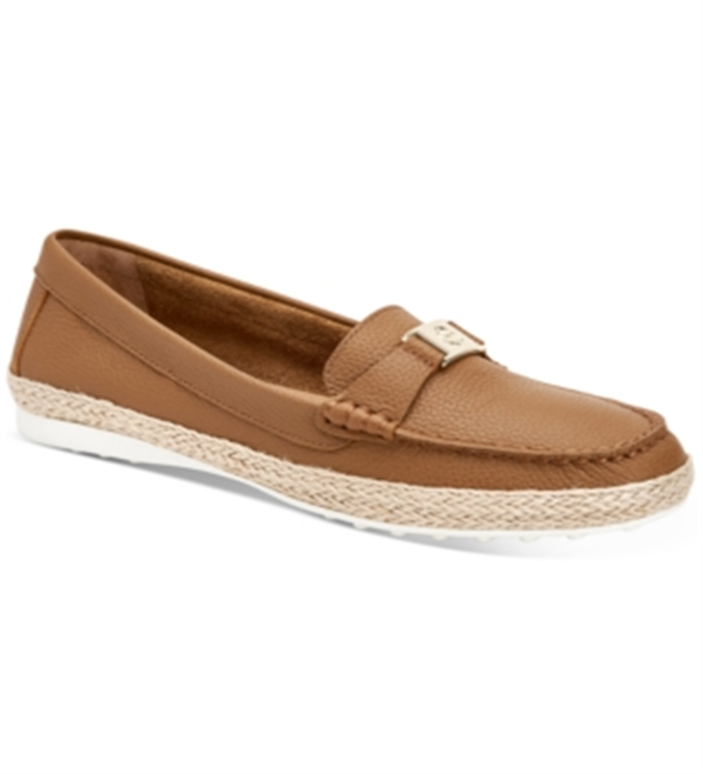Giani Bernini Women's Dailyn Leather Memory Foam Espadrilles Brown Size 8M