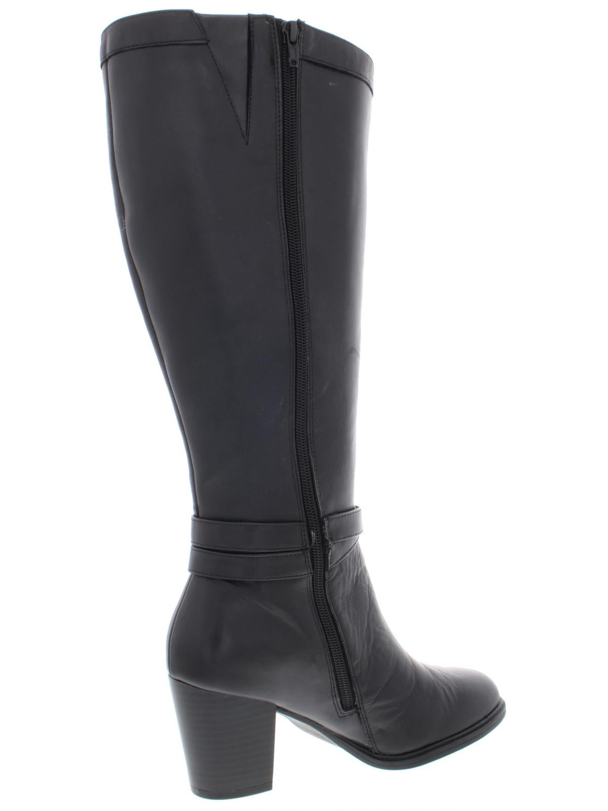Giani Bernini Women's Rozario Leather Almond Toe Knee High Fashion Boots Black Size  6.5