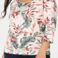 Karen Scott  Women's Palm-Print 3/4-Sleeve Top  Blush Pink Size 2XL